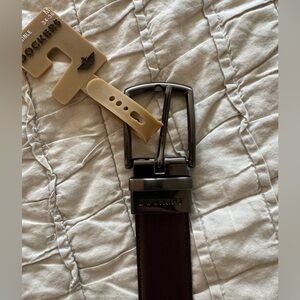 Dockers Black/Brown Reversible Leather Belt with Gunmetal Buckle- NWT